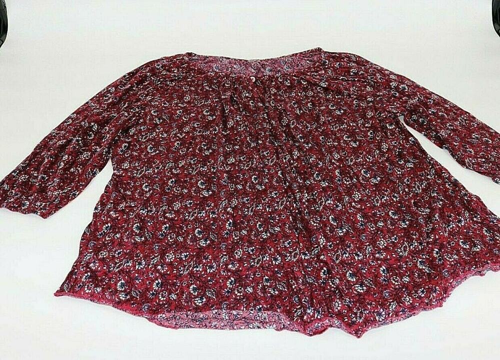 Womens Floral Print Long Sleeve Blouse Career Business No Size/Brand tag
